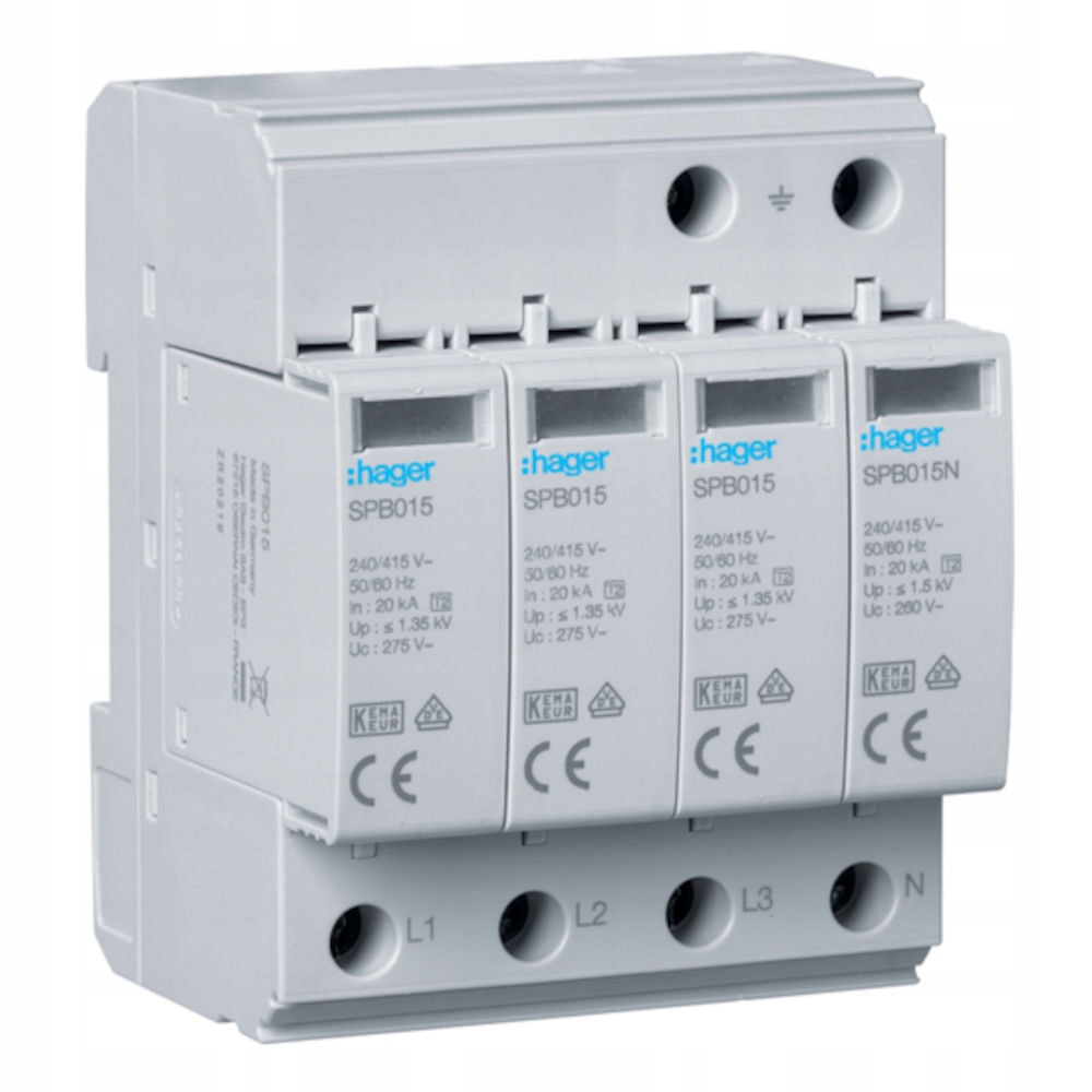 SPB413 Ochrana proti přepětí T2 4P 3+1 Tn-s/tt I<sub>n</sub>=20kA