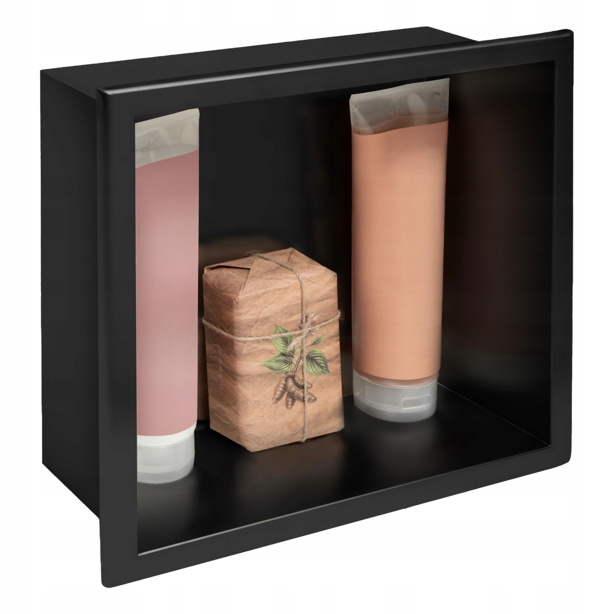 Kúpeľňová výklenková polica Čierna matná 30x30