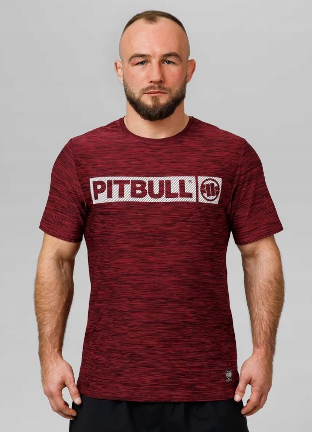 Pit Bull Pitbull Koszulka Techniczna Casual Sport Hilltop Bordowa M