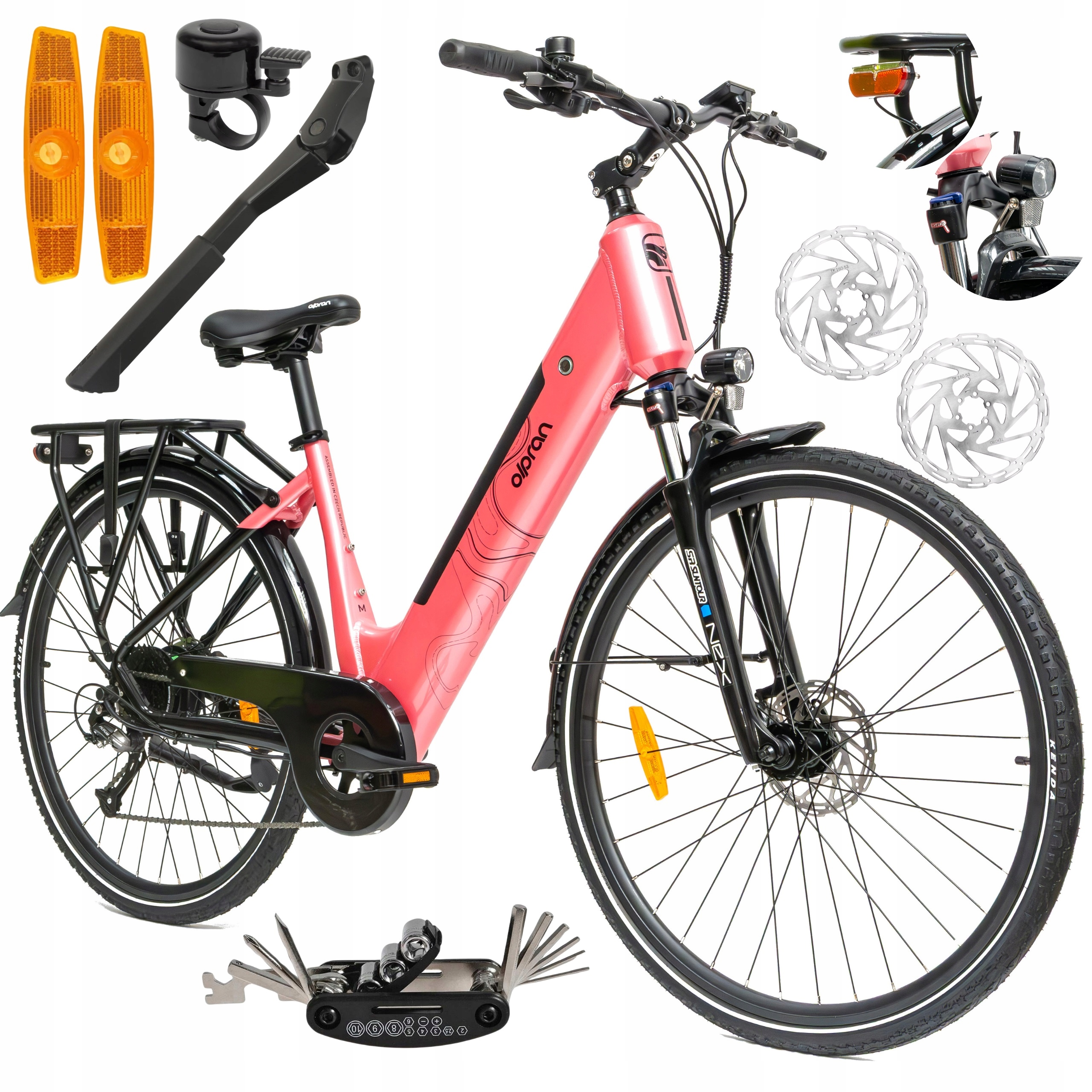 Rower Elektryczny Damski Trekkingowy Koła 28" Shimano Aluminium Amortyzacja