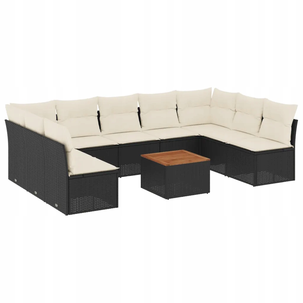 Zahradní sedací souprava černý Pe ratan 62 x 62 x 69 cm, černý stůl