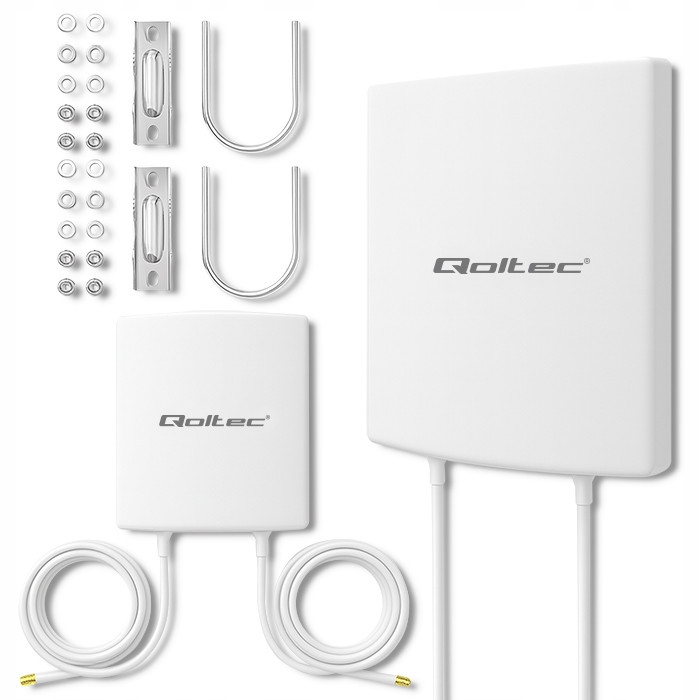 Qoltec Venkovní anténa 5G/LTE 14 dBi 600-3800 MHz, 2×SMA, 2×3 m