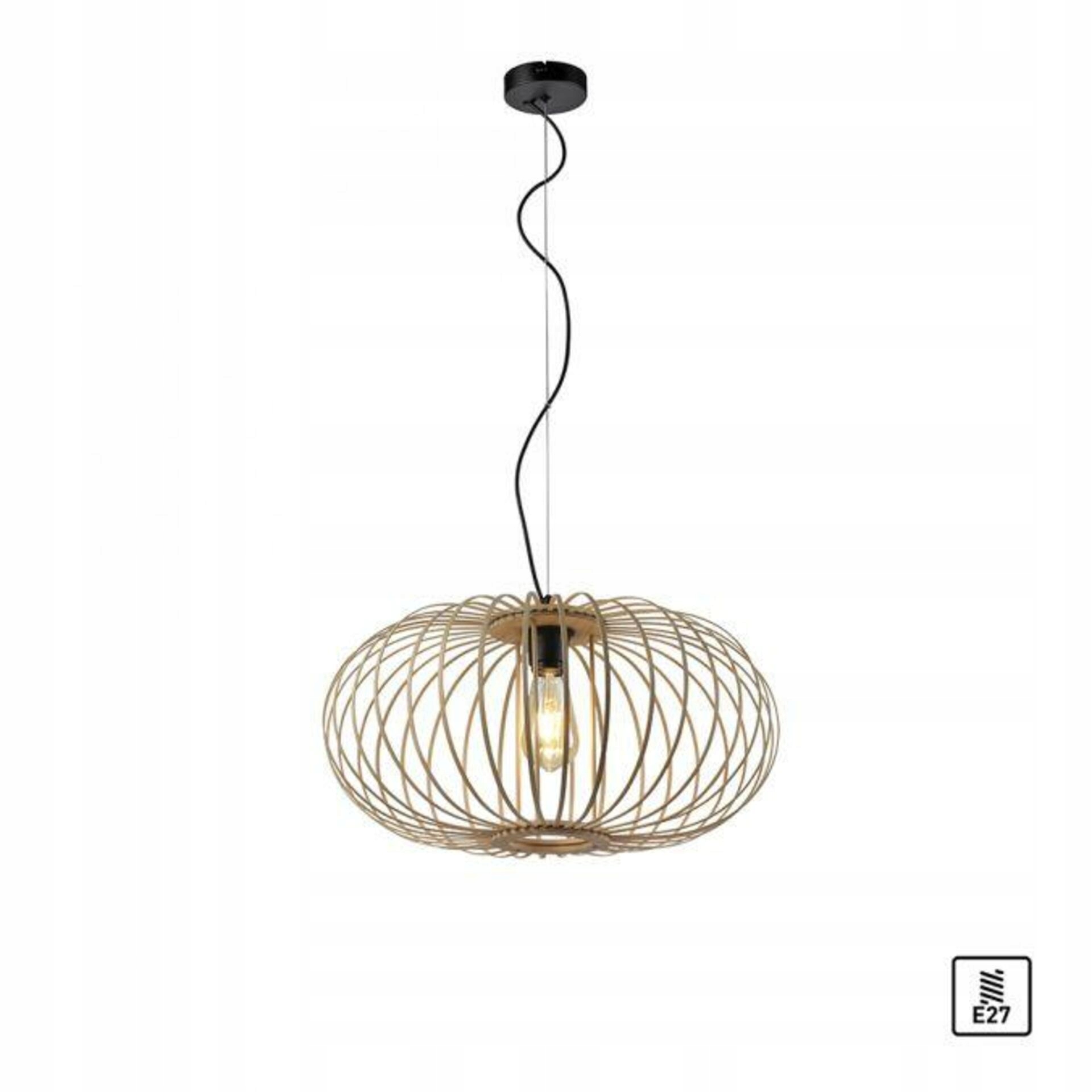 Závesné svietidlo Just Light elipsa, prírodné drevo, E27, moderný design