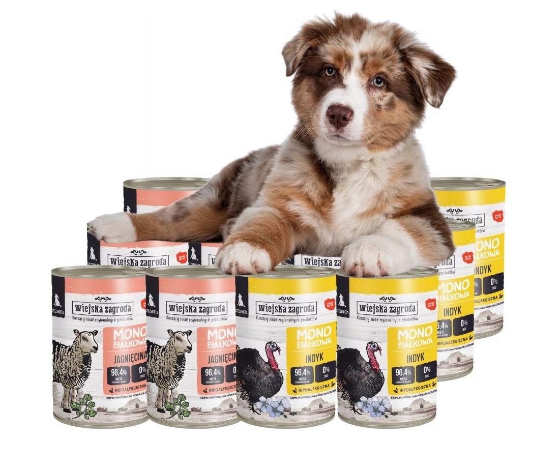 Levně Wiejska Zagroda Krmivo pro psy Monoproteinové MIX 12x400g Štěně