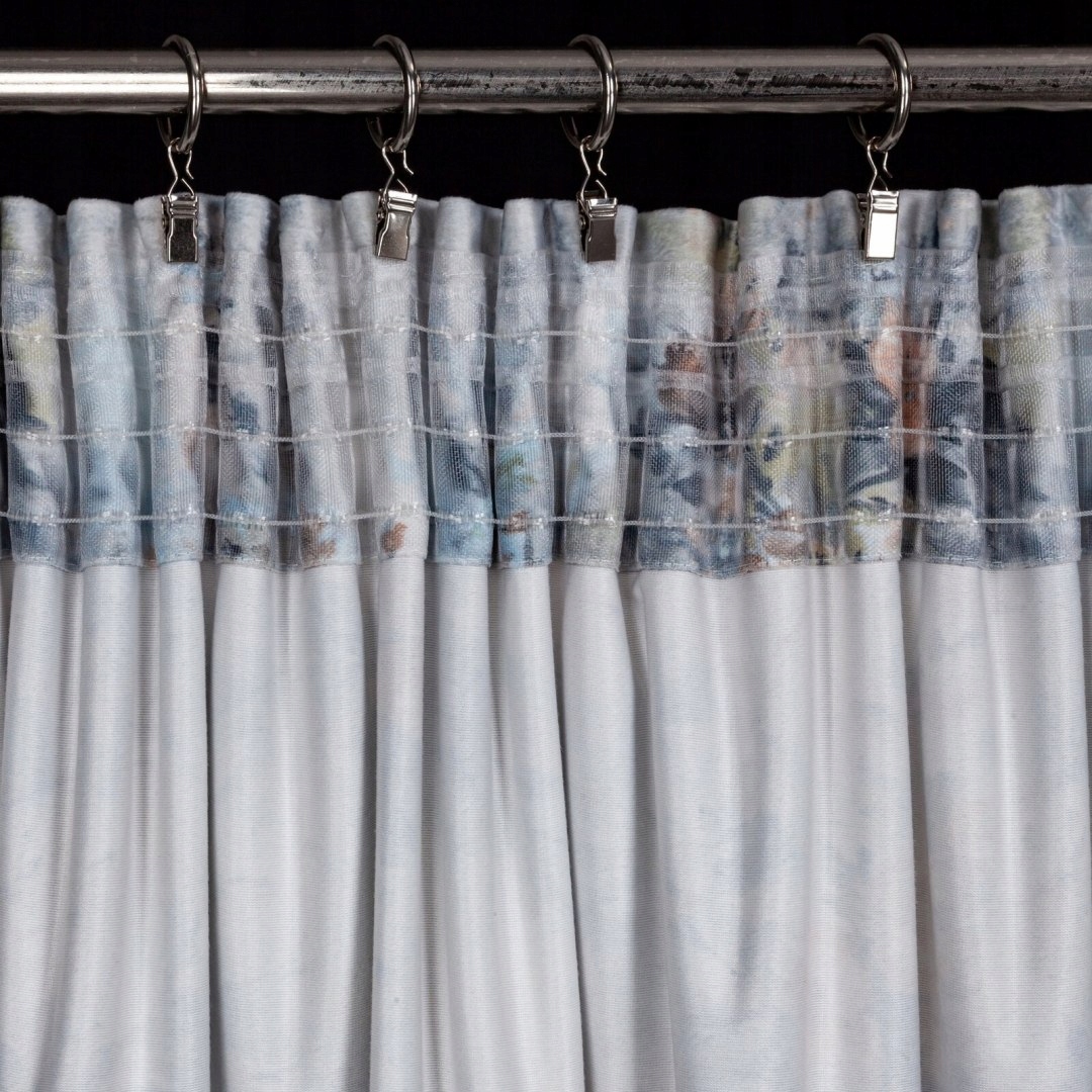 ZASŁONA GOTOWA MARISA NA TAŚMIE 140X270 CM SZARY Wzór kwiaty