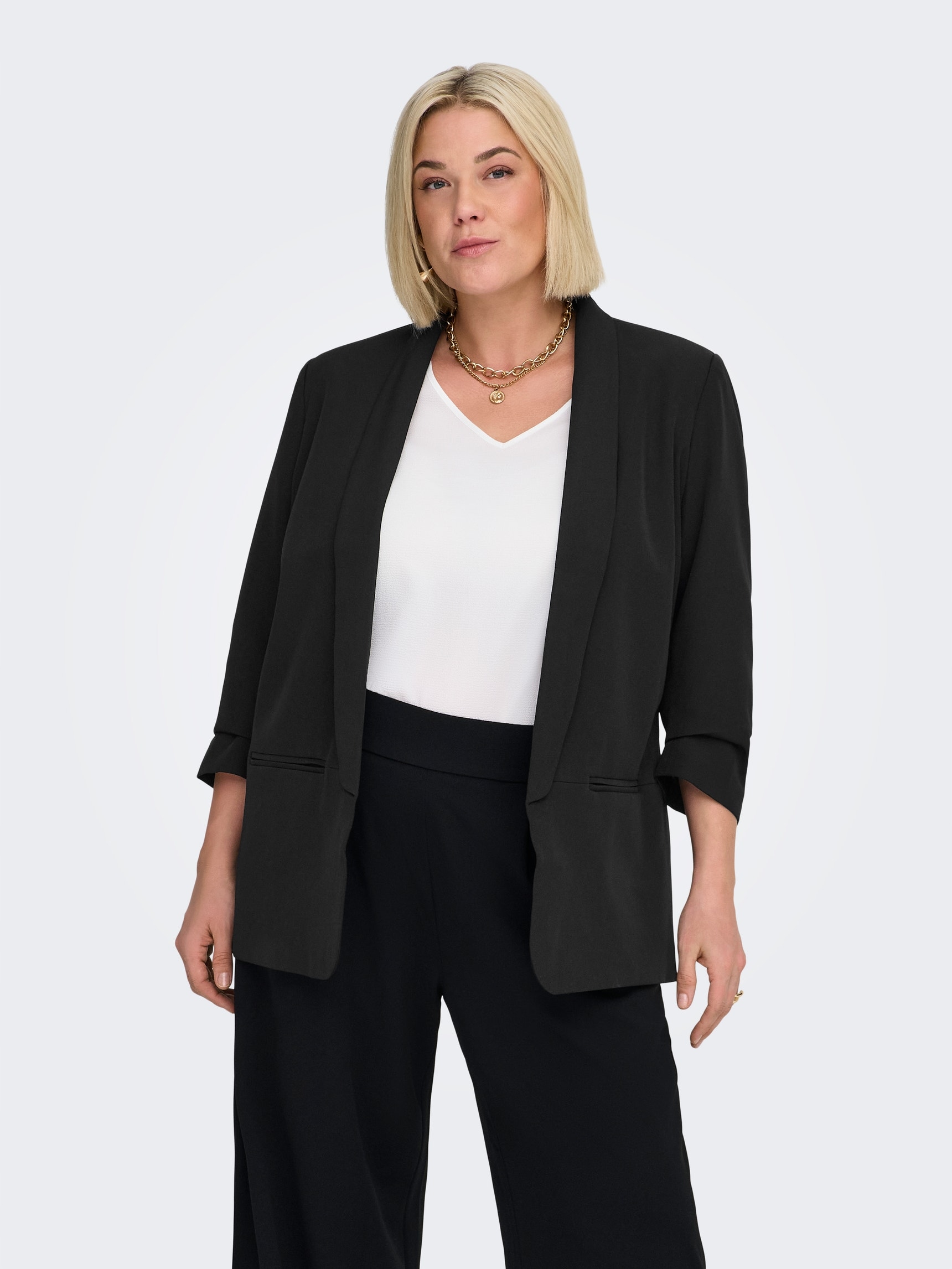 Only Carmakoma Dámská Sako Černá Elegantní Bez Zapínání 52 7AA