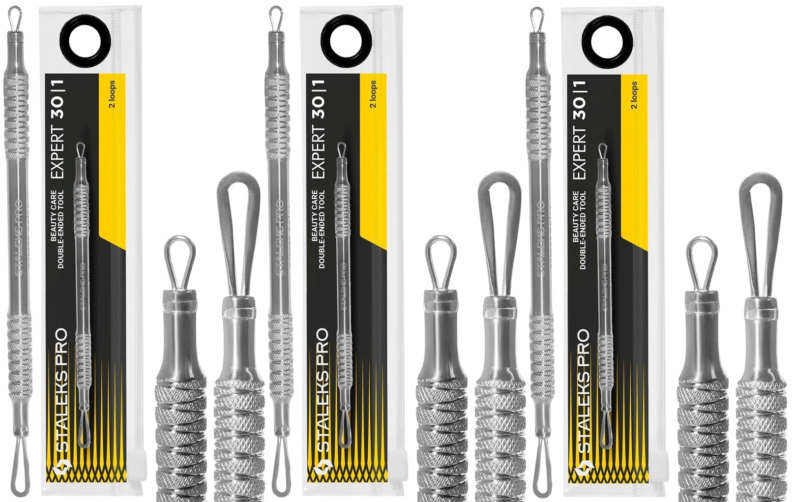 3 kusy Kosmetická smyčka Oboustranná Type 1 Staleks Odolnost proti korozi