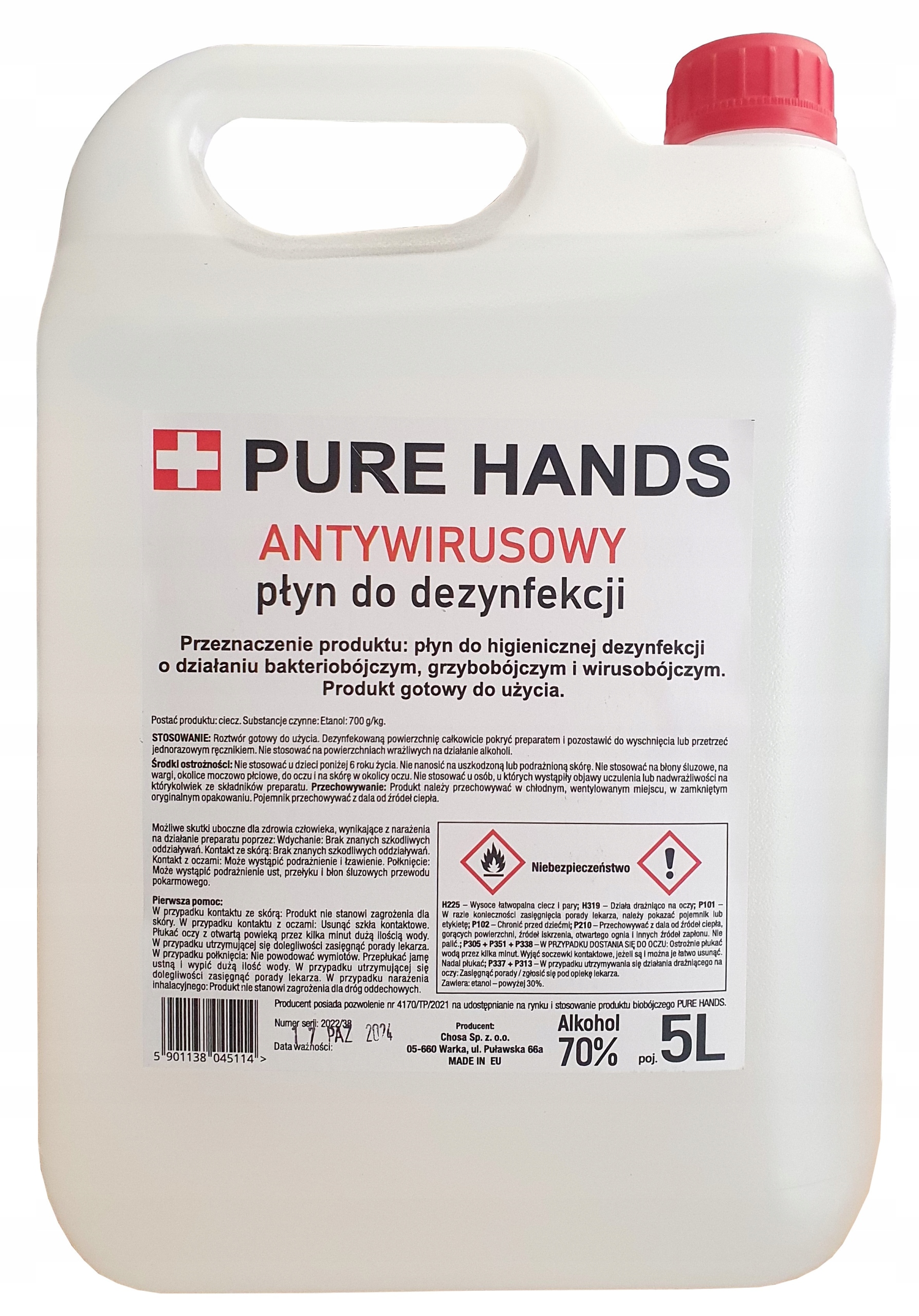 

Płyn do dezynfekcji powierzchni Antywirusowy 5L