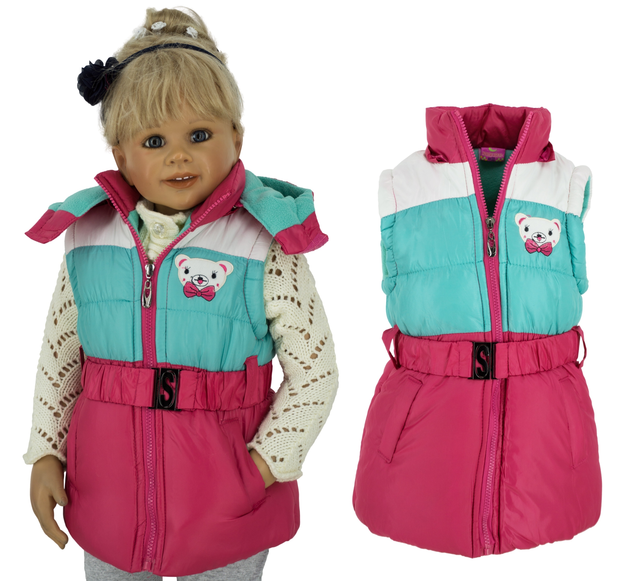 

X066 Ciepła kolorowa kamizelka bezrękawnik roz 110