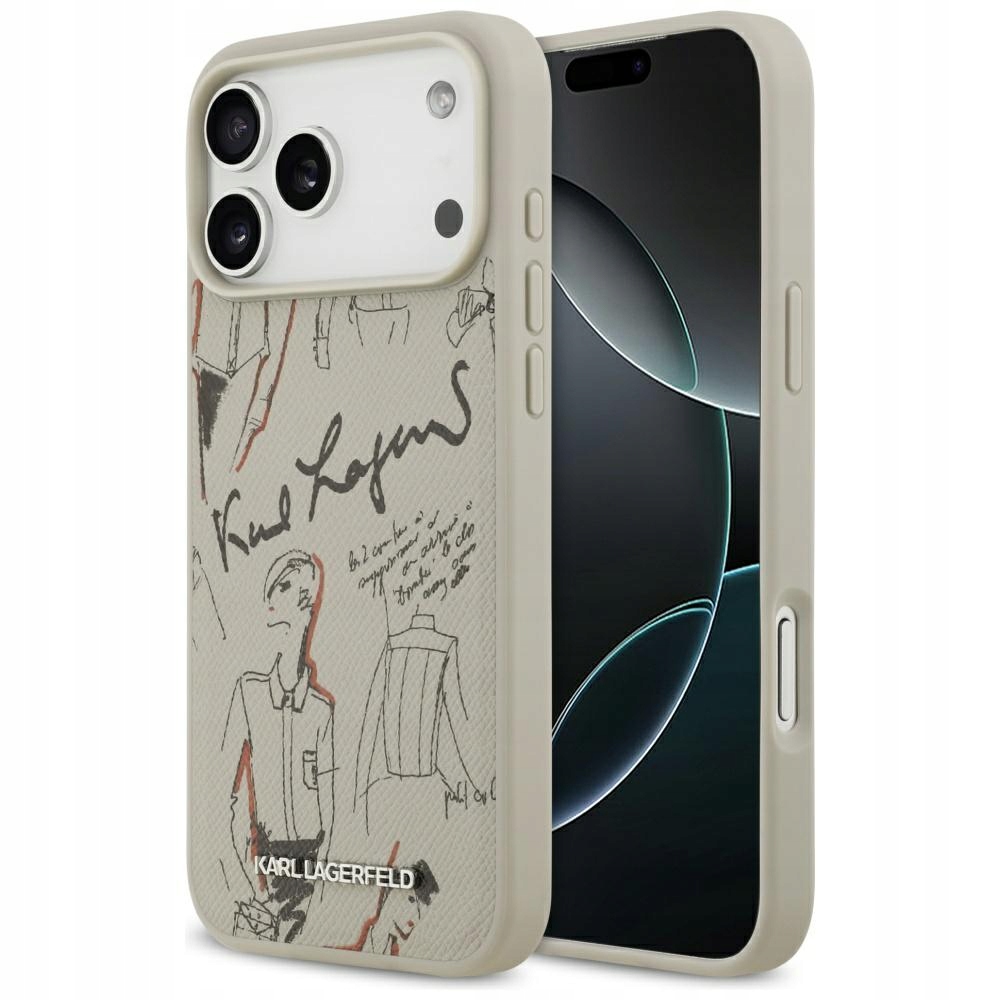 Etui Karl Lagerfeld Grained Pattern & Logo MagSafe do iPhone 17 Pro Max