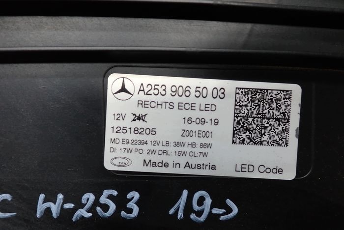 MERCEDES W253 GLC MULTIBEAM LED reflektor right light right A2539065003