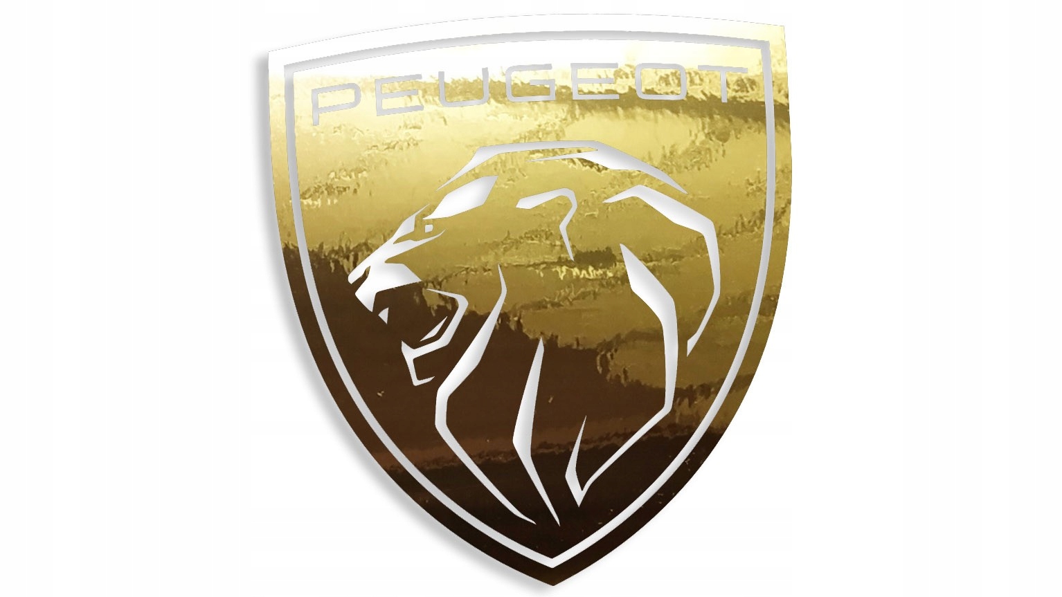 

Wycinana naklejka nowy Peugeot złoty chrom