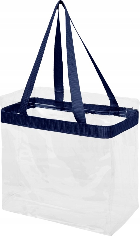 PRZEŹROCZYSTA TORBA NA ZAKUPY/PLAŻOWA - granatowa Marka inna