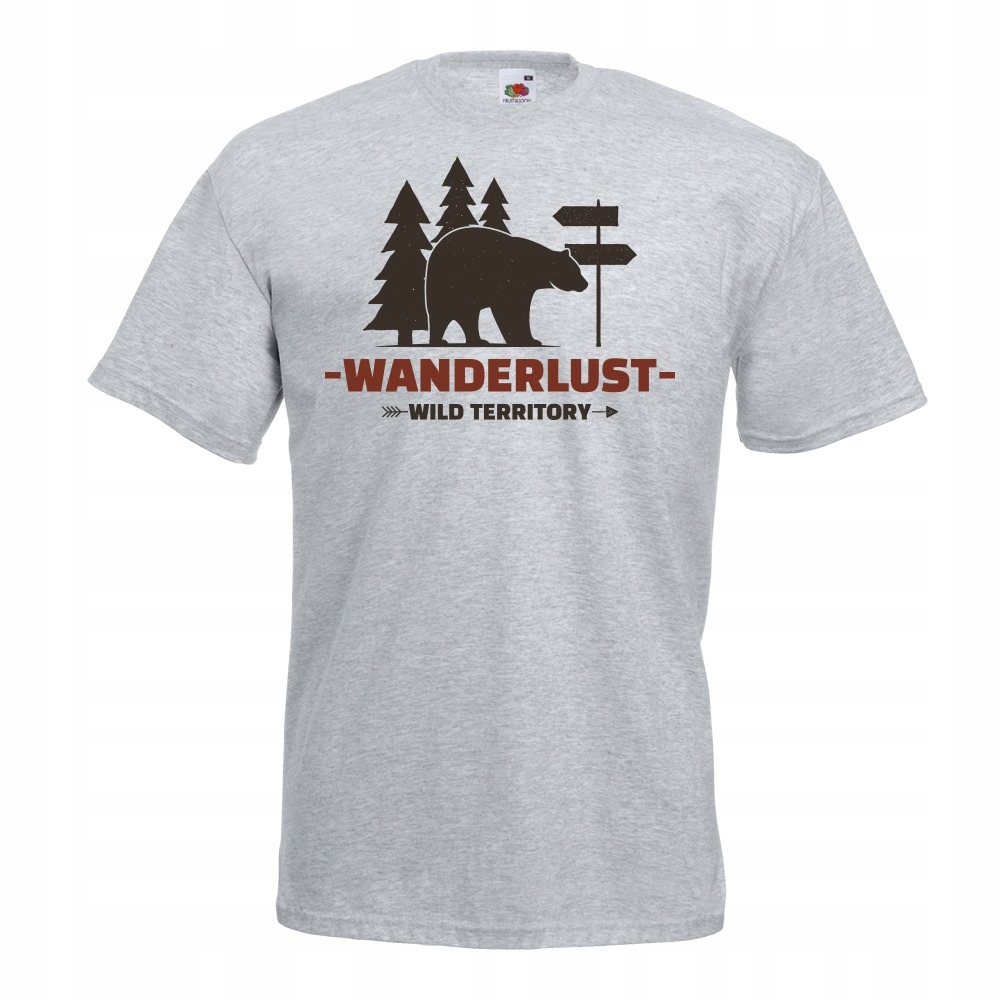 

Koszulka wanderlust niedźwiedź miś XL szara