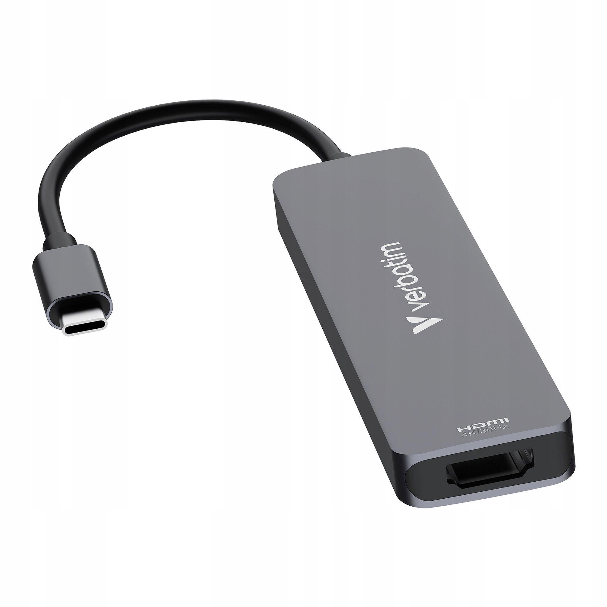 Hub Usb Verbatim Multi Port 3x Usb Hdmi Sd szary