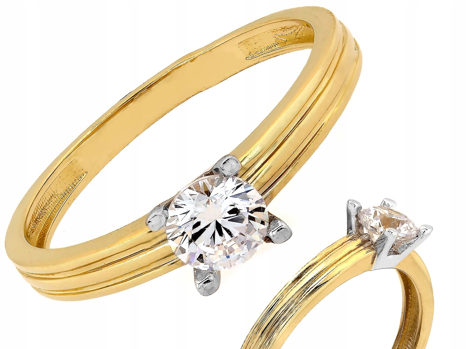 Dámský zlatý prstýnek 585 s kameny 1,64g vel. 13, módní design pro ni