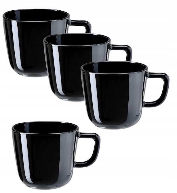 

Ikea Backig Kubek czarny połysk 370 ml 4 szt