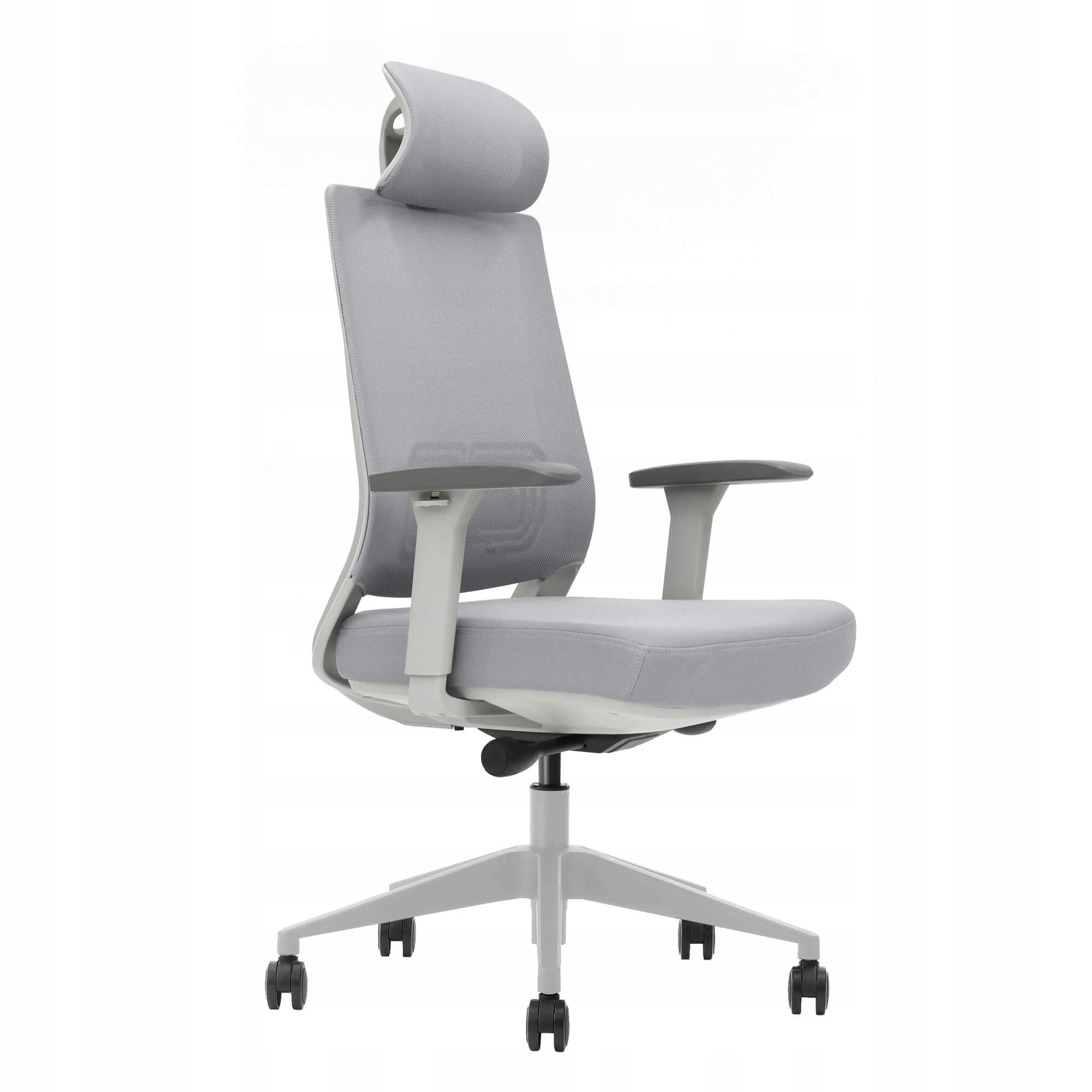 Fotel Krzesło Ergonomiczne Do Biurka Jasny Szary Zdrowy Kręgosłup Norma Bhp