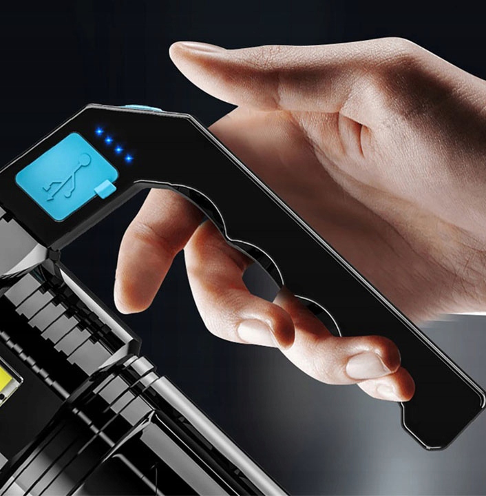 MOCNA AKUMULATOROWA LATARKA WOJSKOWA TAKTYCZNA REFLEKTOR SZPERACZ LED USB Rodzaj reflektor i szperacz