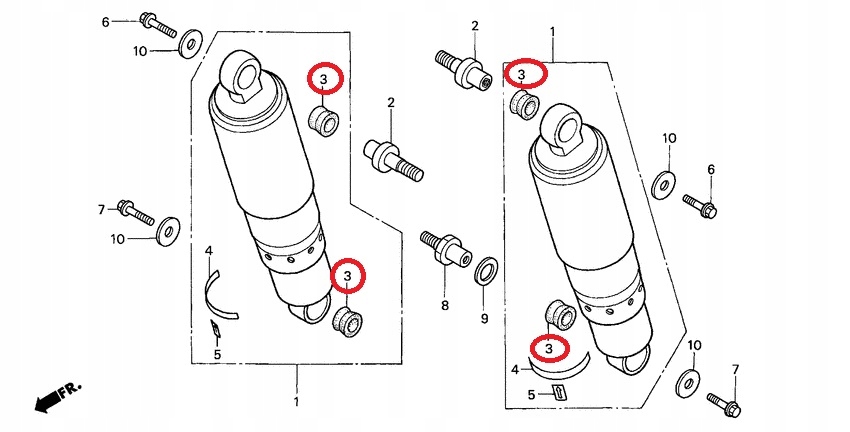 HONDA TULEJA GUMOWA GUMA AMORTYZATORA GL CB VTX Producent Honda OE
