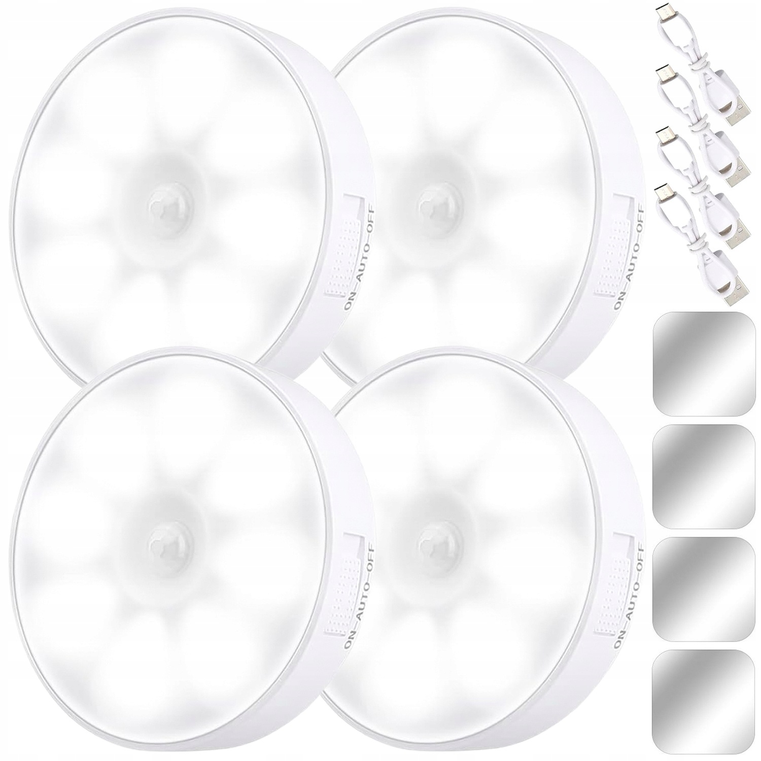 4X Led Lampička Sada Schodišťových Světel S Pohybovým Senzorem Noční Do Skříně