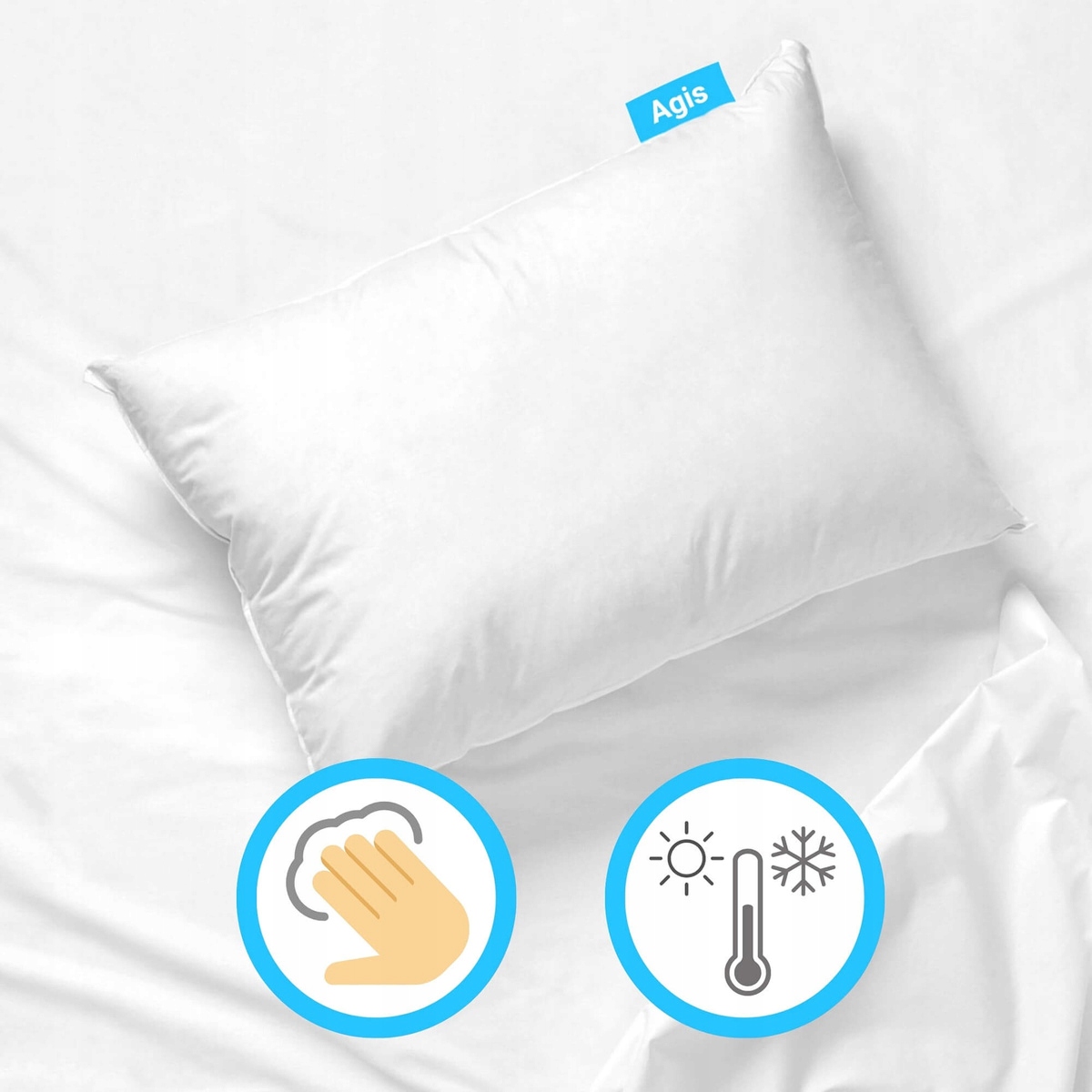 Poduszka Antyalergiczna Anilana Mikrofibra Gładka Biała 40x40 Agis Wymiary poduszki 40x40cm