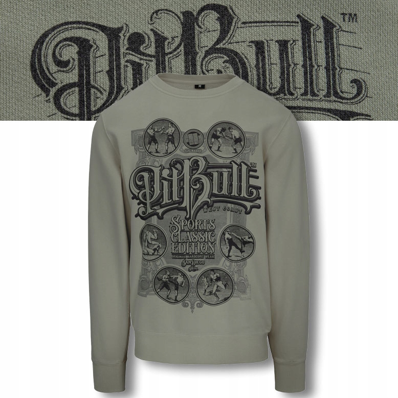 Pánská Mikina bez kapuce Pitbull Multisport Dresová mikina s potiskem