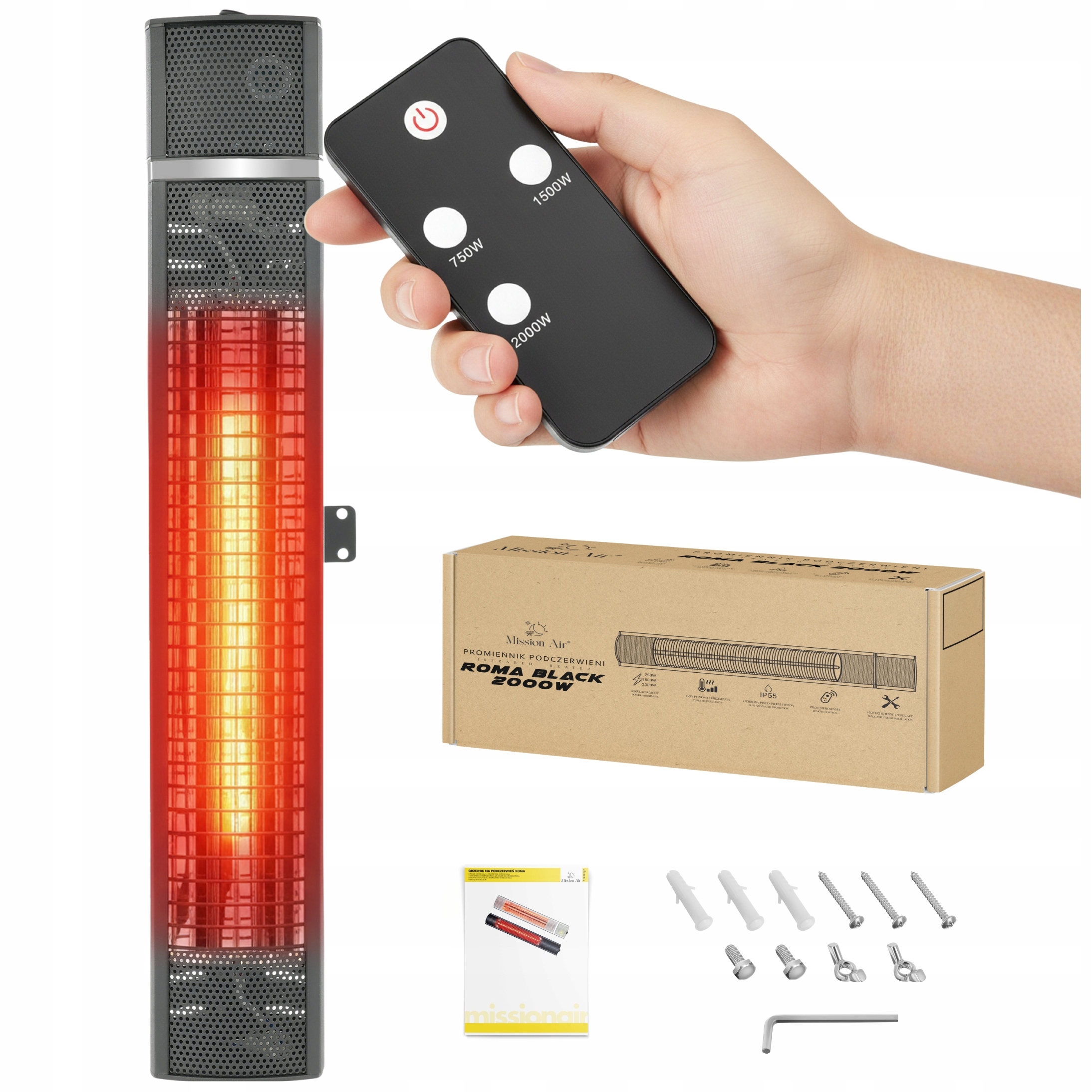 Žiarič Teplo Infračervený terasový nástenný elektrický ohrievač 2 kW