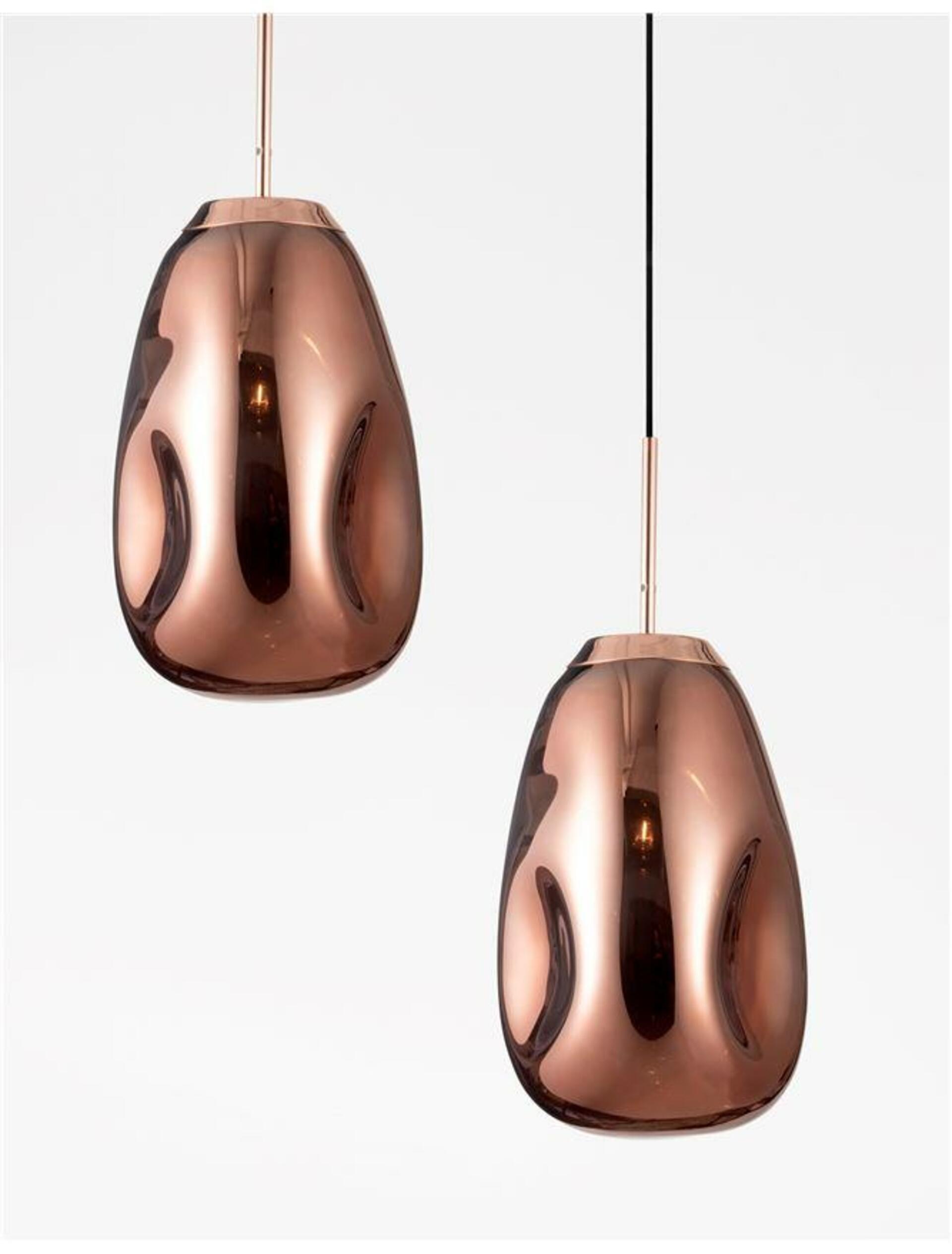 Nova Luce závesné svietidlo Lava medený kov ručne vyrobené medené sklo E27 1
