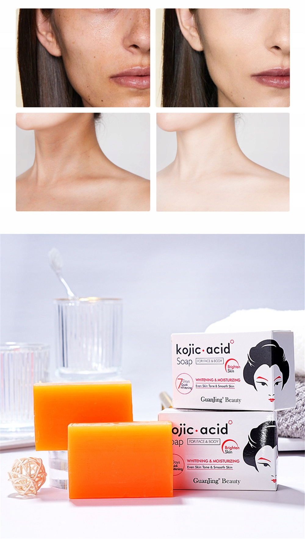 Disaar Kojic Acid Soap 120g Fix Dark Spots Rodzaj Demakijaż oczu
