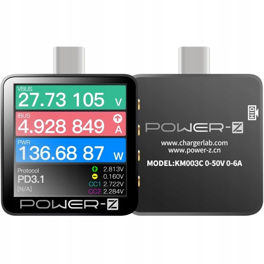 Prenosný tester portu Usb C QC5.0 PD3.1 ChargerLAB Power-Z KM003C