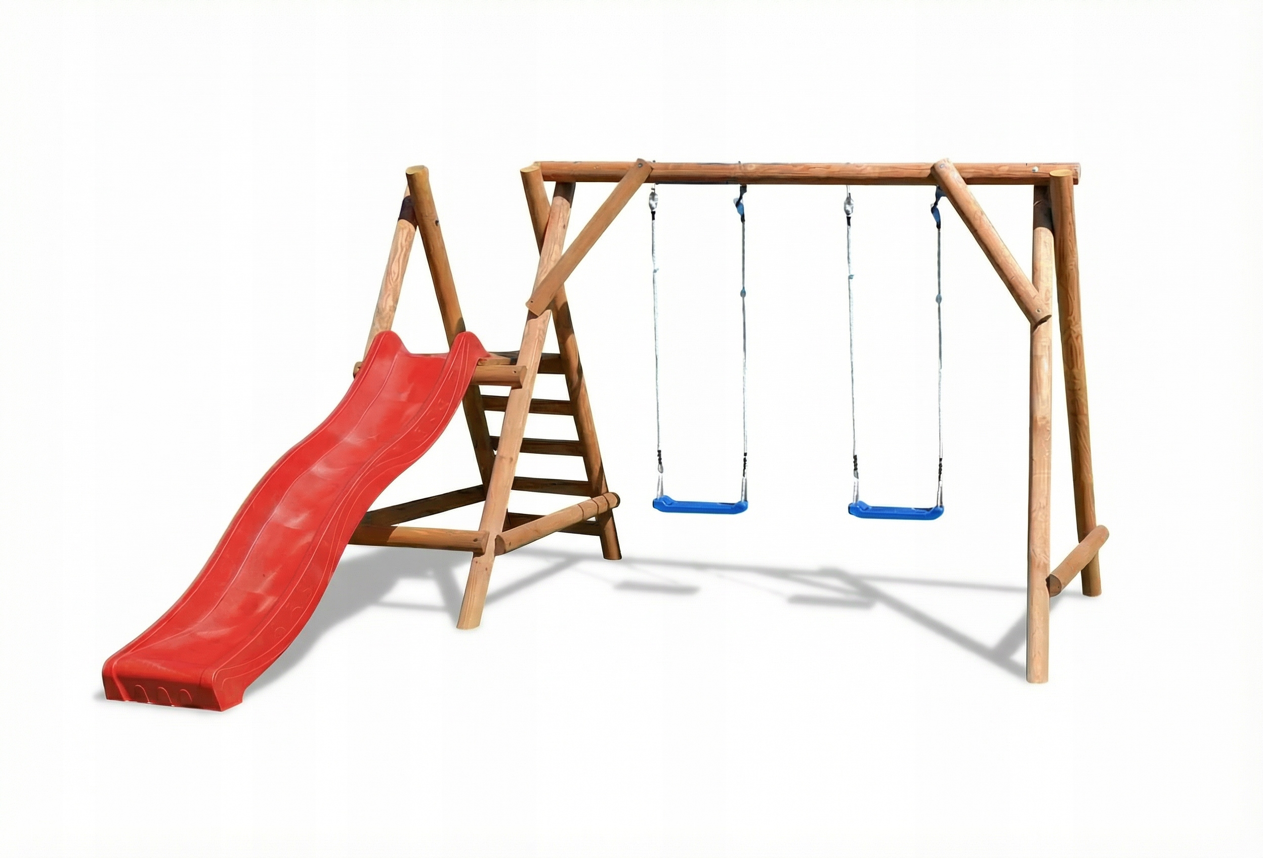 DREWNIANY PLAC ZABAW DO OGRODU MINI IMPREGNOWANY ŚLIZG 3M 2HUŚTAWKI