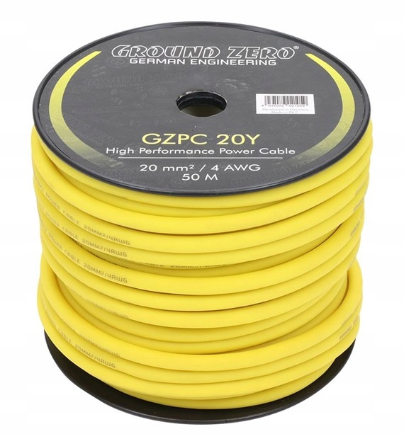 

Ground Zero Gzpc 20Y kabel zasilający 20mm2 żółty