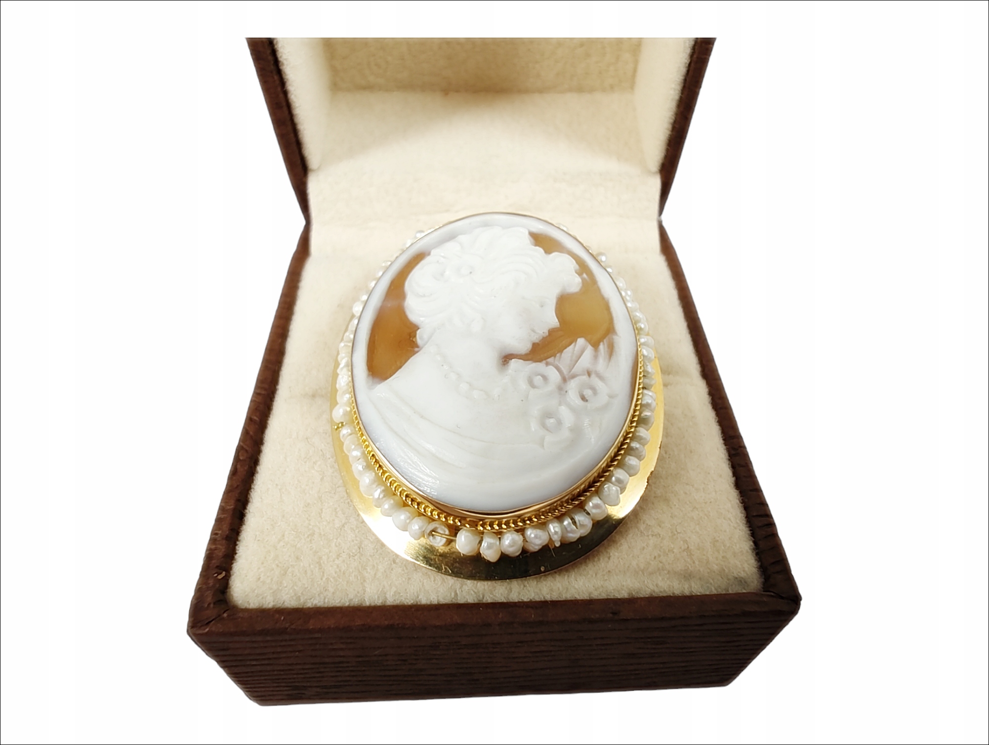 Złota Broszka Zawieszka 2w1 Kamea p750 7,19g Dł3,5cm Rodzaj Rękodzieło