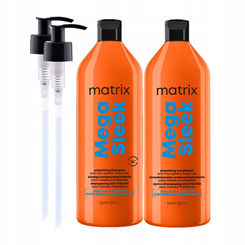 Matrix Sleek Szampon Odżywka wygładzająca, włosy puszące 2x1000ml