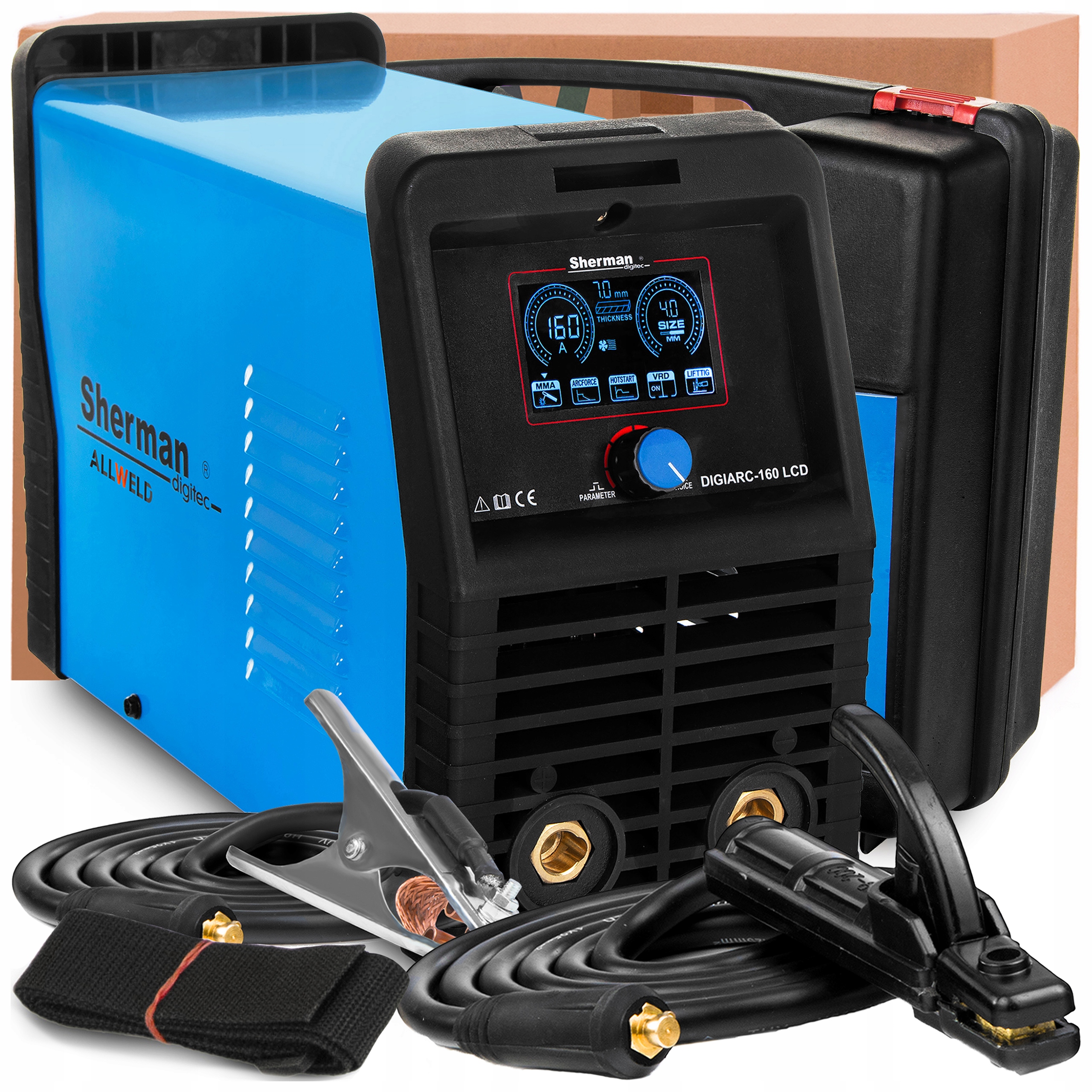 Elektrodová Svářečka Sherman Digiarc 160 LCD 230V 160A Mma Tig Lift Vrd