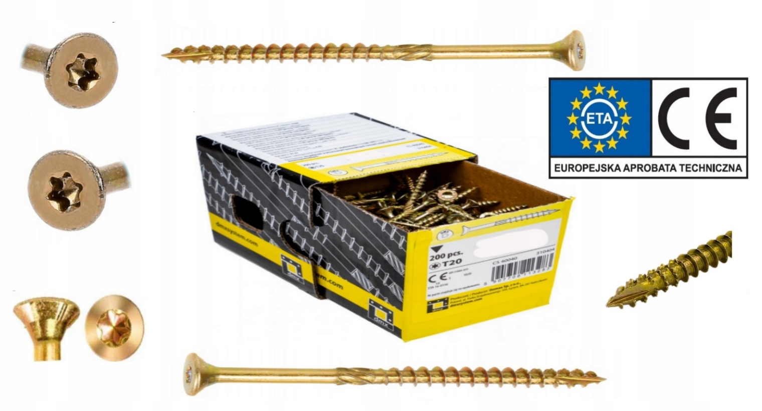 

Wkręty Ciesielskie 8x200 Torx Łeb Stożkowy 50szt