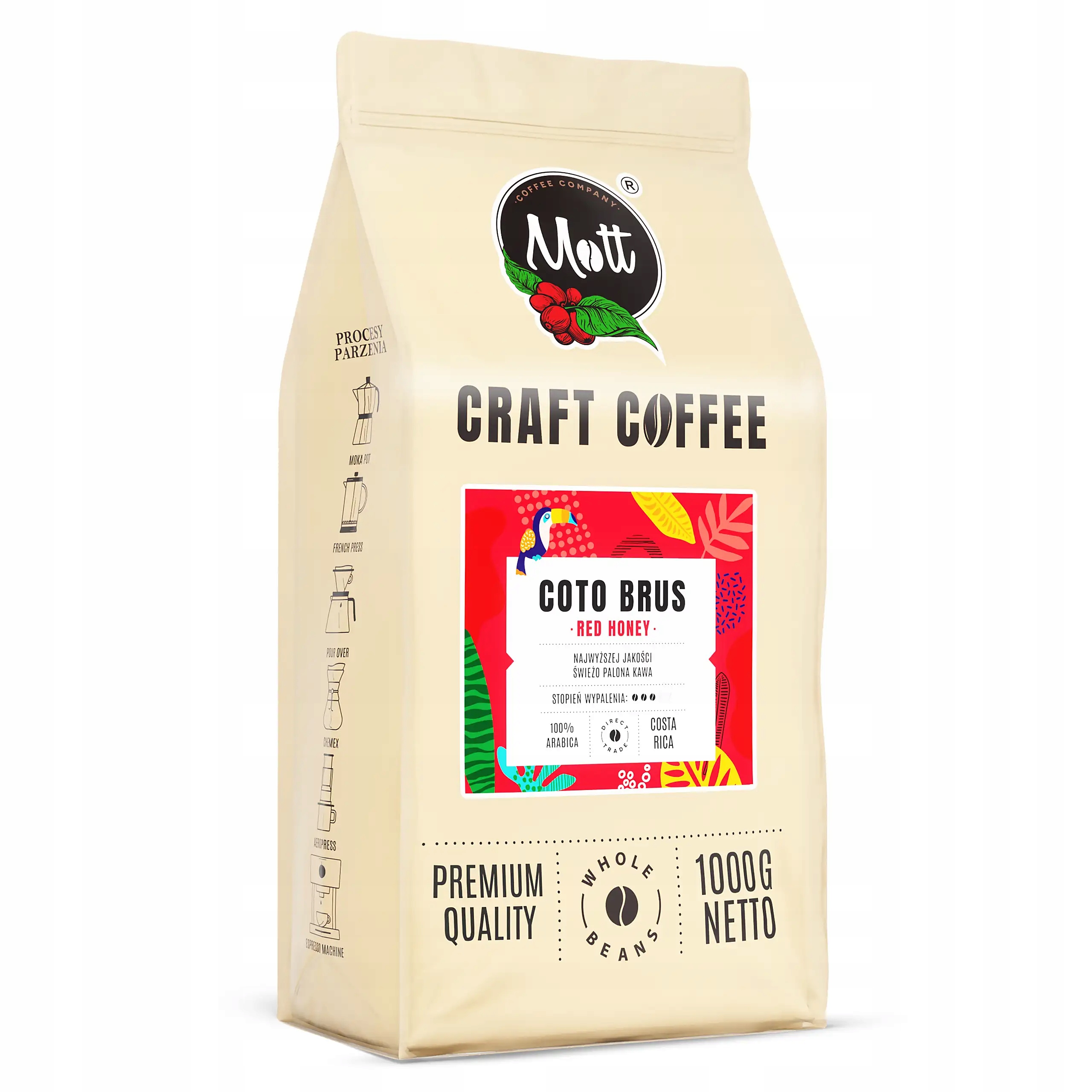 Káva Zrnková 1 kg Kostarika Red Honey 100%ARABICA Speciality Čerstvě pražená