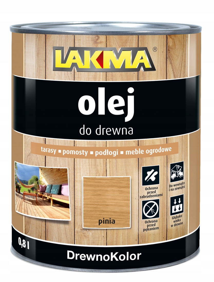 Lakma Olej do Drewna Tarasów Podłóg Mebli Ochronny Pinia 2,5L