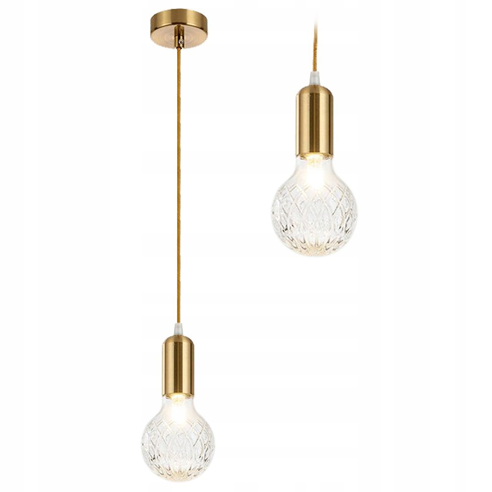 

Lampa Sufitowa Wisząca Pojedyńcza Oprawka Gold