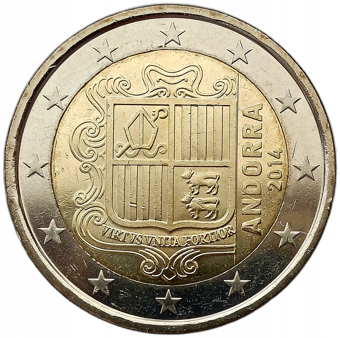 ANDORA 2 EURO 2014 HERB - BIMETAL MENNICZA
