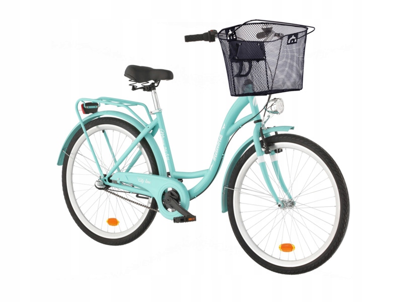 Rower miejski Indiana Moena S3B 26 cali damski Lazurowy+ Koszyk