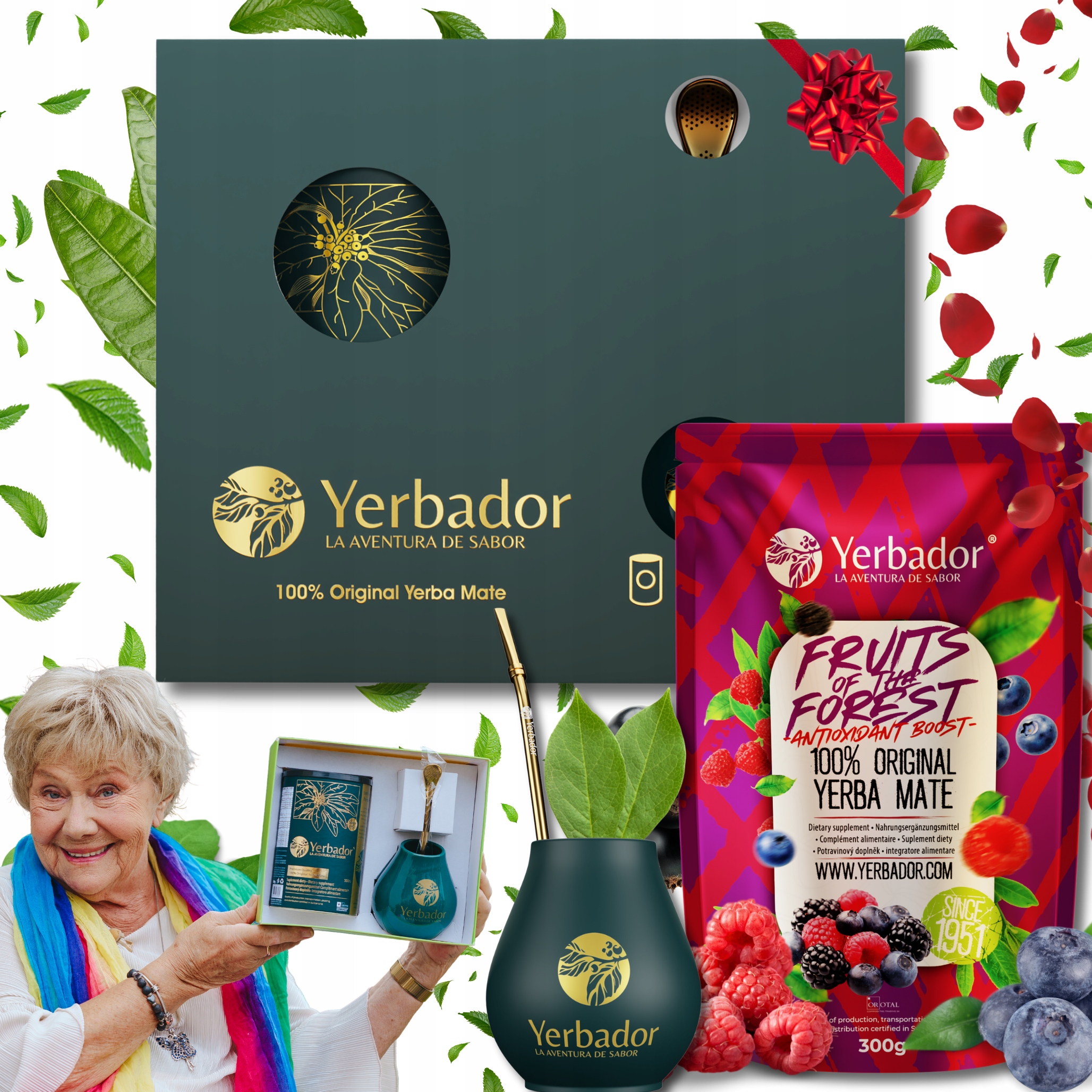 Levně Yerba Mate Startovací Sada Yerbador Ovoce Les Ostružina Matero Bombilla