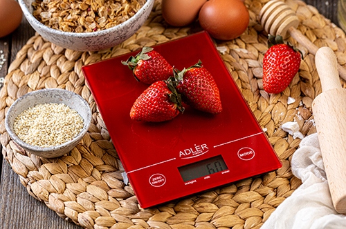 Waga Kuchenna AD 3138 Red – Precyzyjna 5kg, Dokładność 1g, LCD