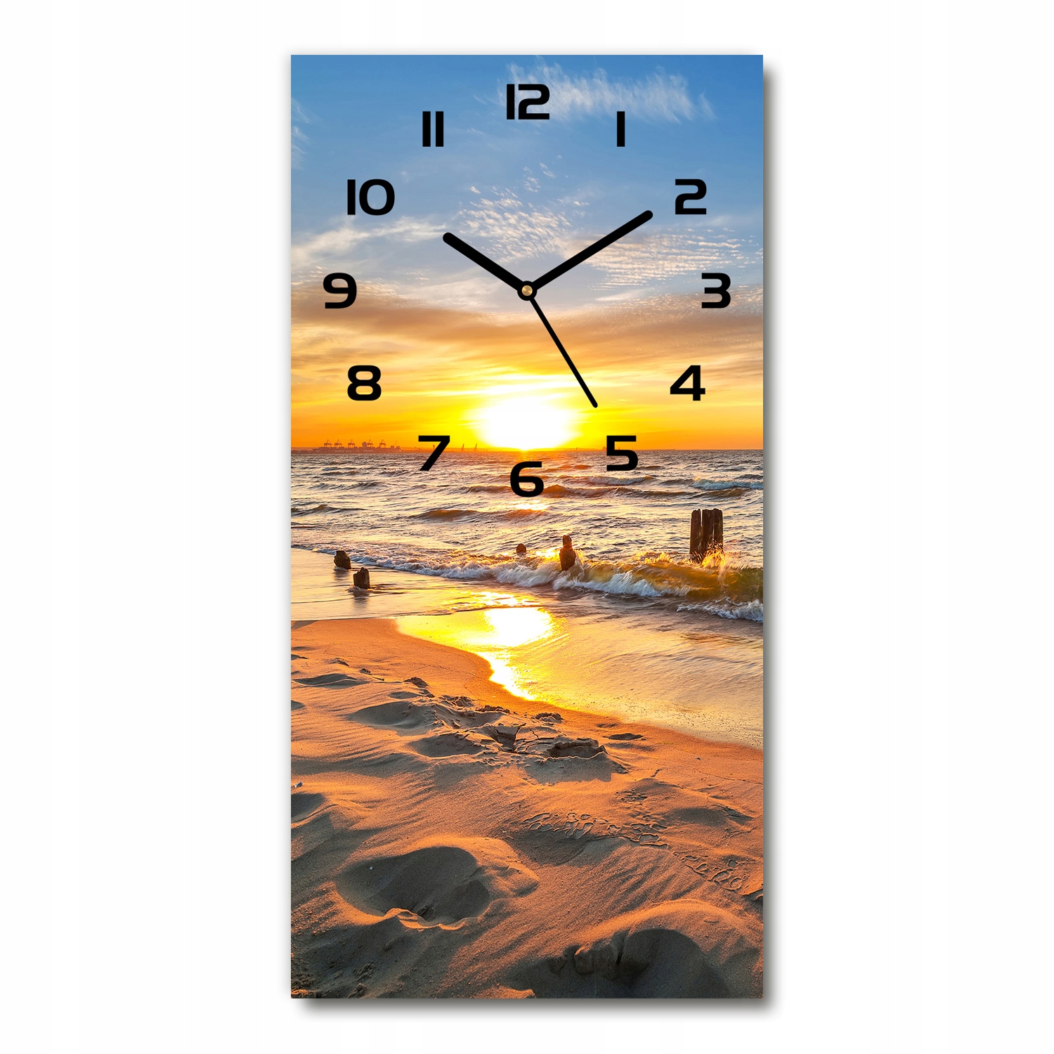 

Zegar ze szkła na ścianę Zachód słońca morze 30x60