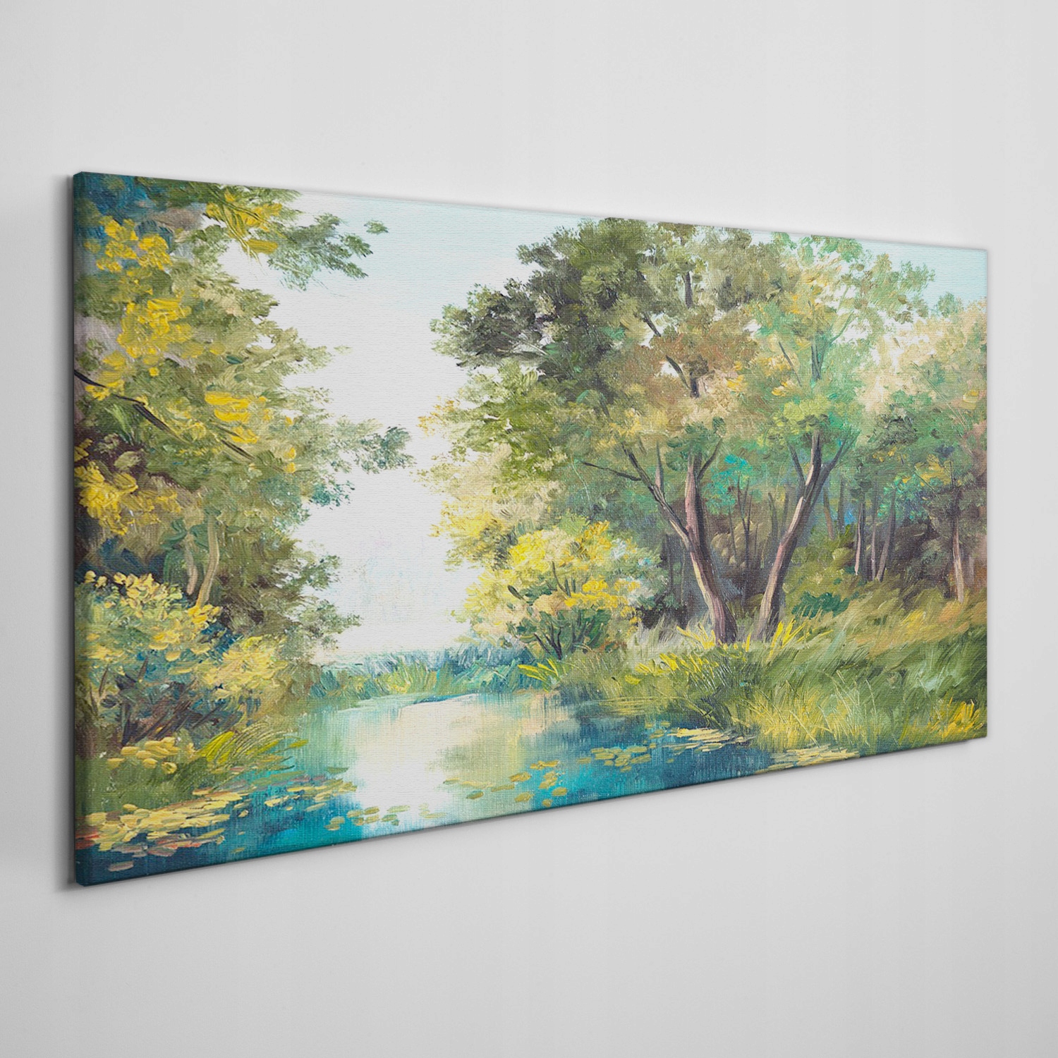 

Obraz na płótnie Las woda drzewa niebo 100x50 cm