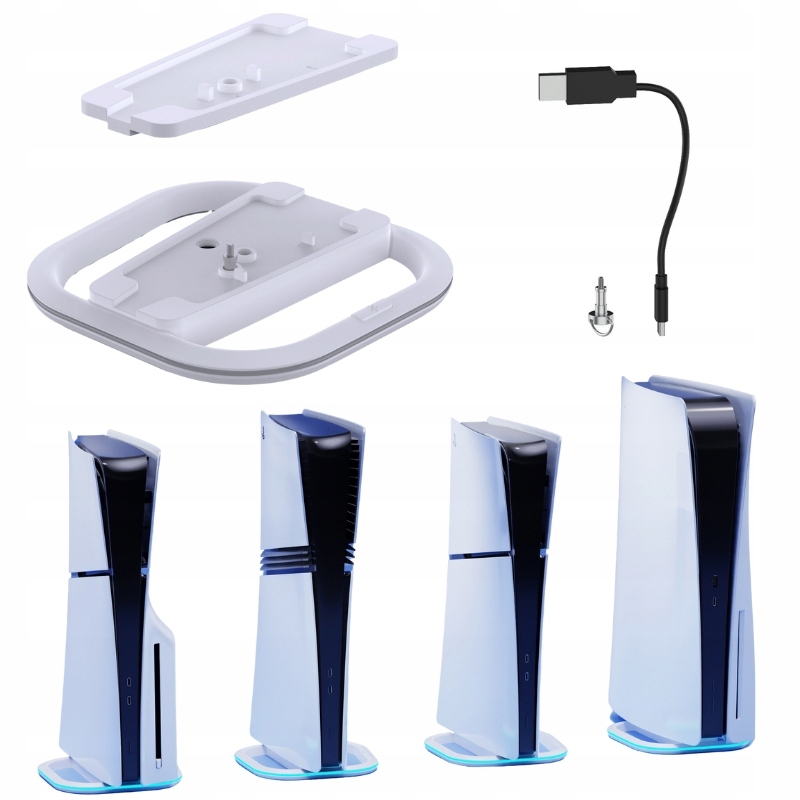 7-portowy Pionowy Stojak RGB dla Konsoli PS5 Pro / PS5 Slim / PS5