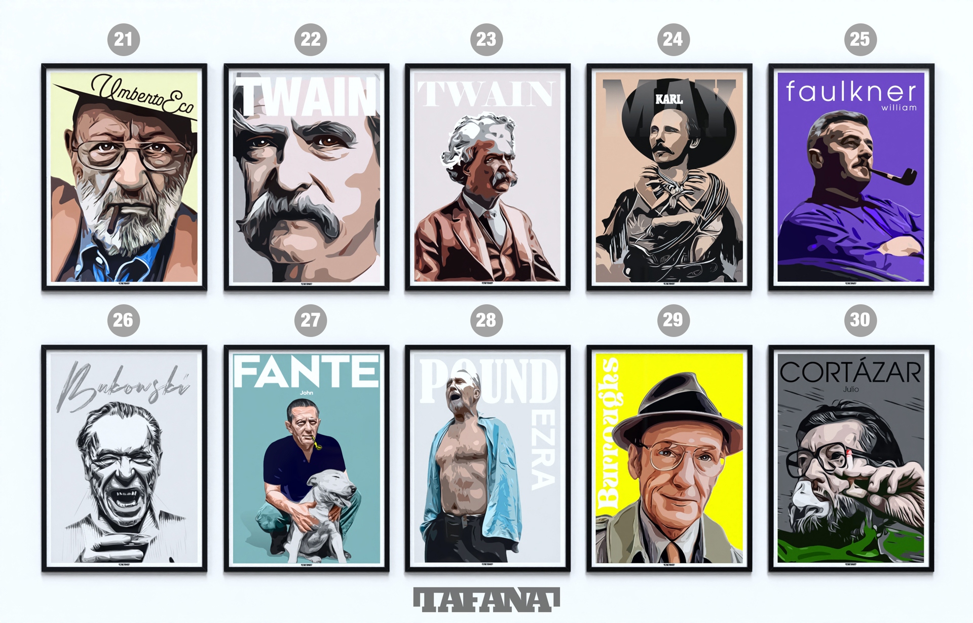 Plakat Norwid Kapuściński Gombrowicz Różewicz A3 Wysokość produktu 42 cm