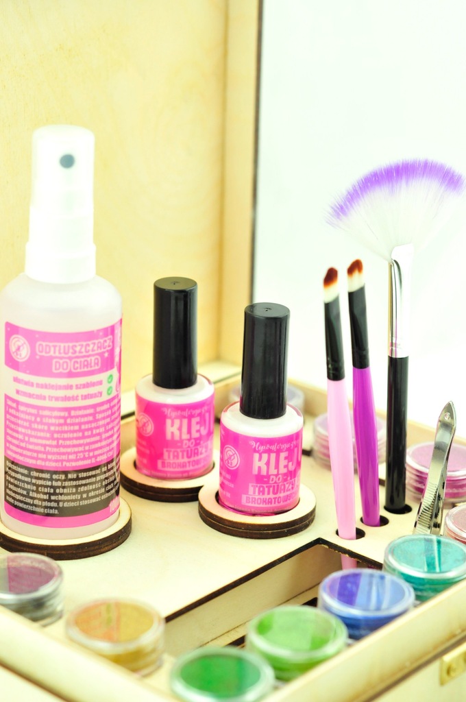 

Zestaw tatuaży brokatowych drewnianej szablony XL