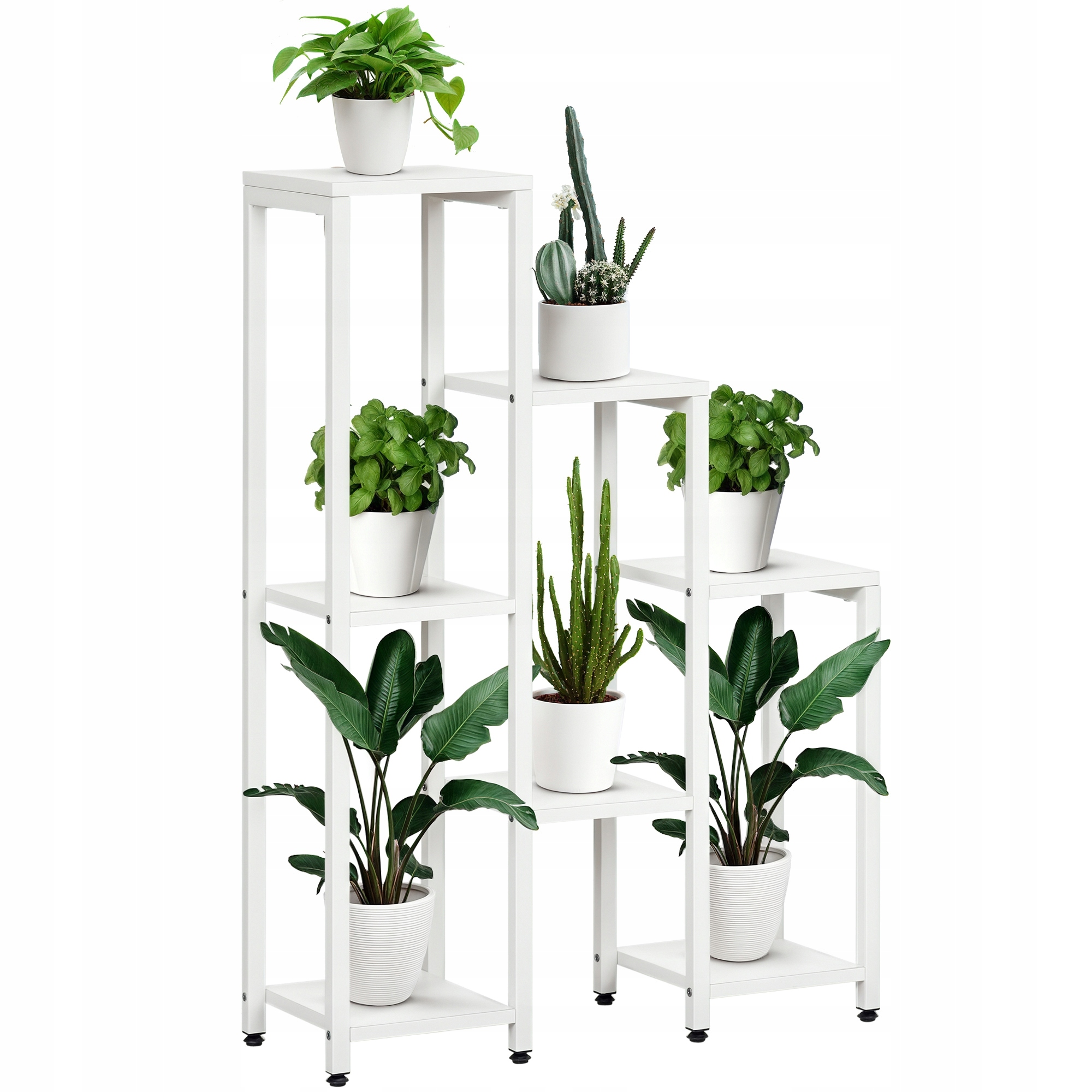 Stojan na kvety Rastliny Kvetinový záhon 7 políc Biely Loft